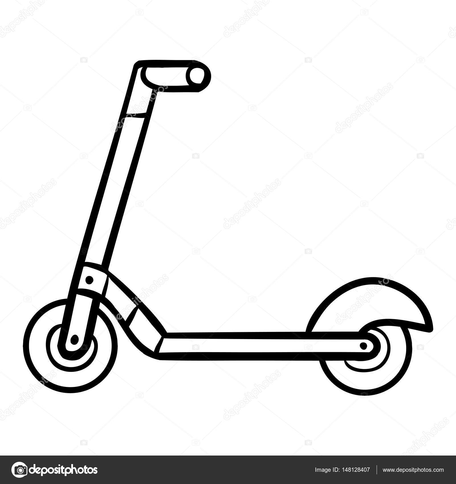 Coloring book for kids, Kick scooter — Stock Vector © ksenya_savva ...