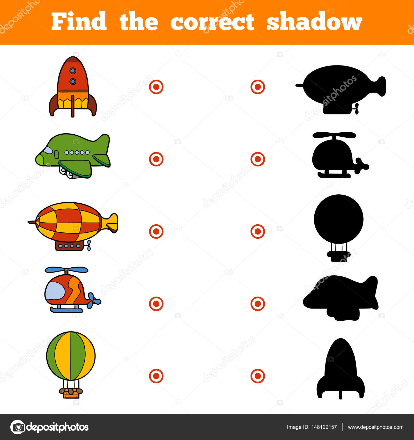 jogo de educação para crianças encontre o conjunto de sombra