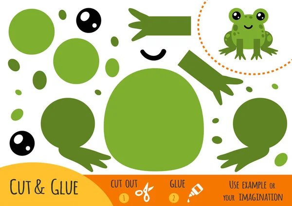 Jeu de papier éducatif pour enfants, Grenouille — Image vectorielle