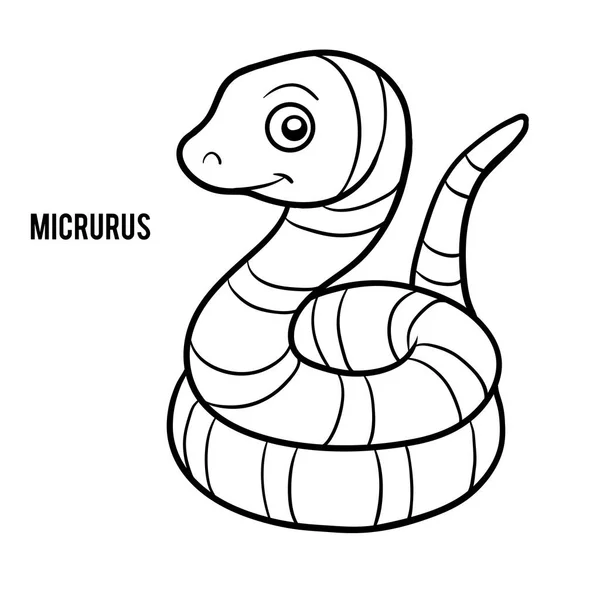 Libro para colorear, Micrurus — Vector de stock