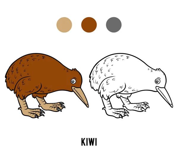 Libro da colorare, Kiwi — Vettoriale Stock