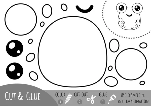 Jeu de papier éducatif pour enfants, Grenouille — Image vectorielle