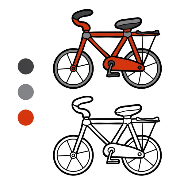 Libro para colorear para niños, Bicicleta — Vector de stock