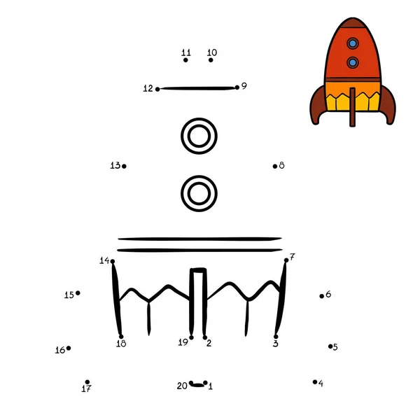 Zahlenspiel, Raumschiff — Stockvektor