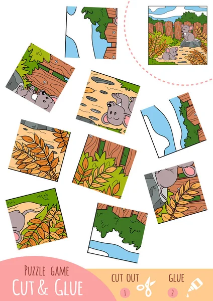 Jeu de puzzle éducatif pour enfants, deux souris — Image vectorielle