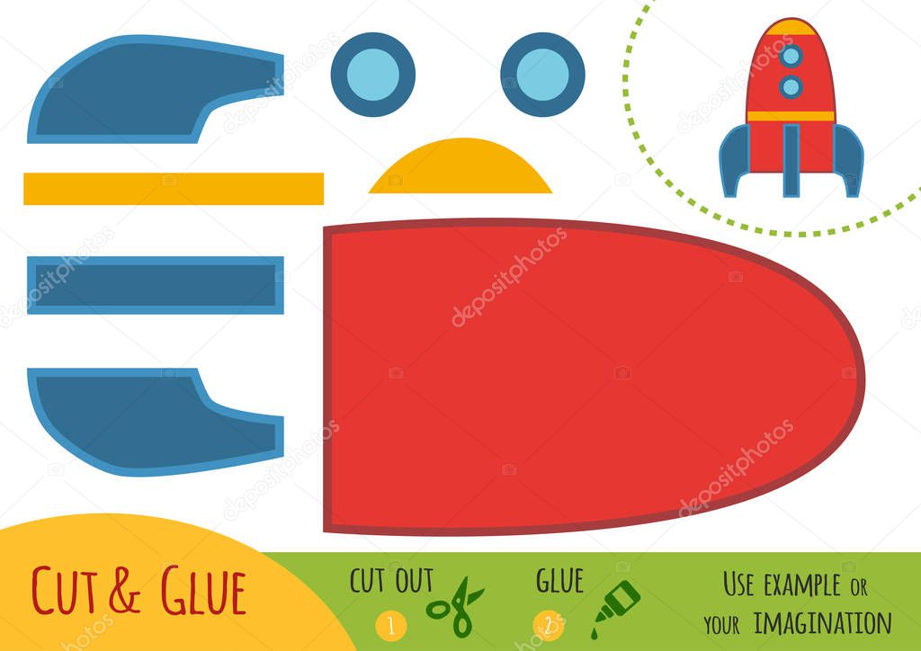 Education paper game for children, Spaceship