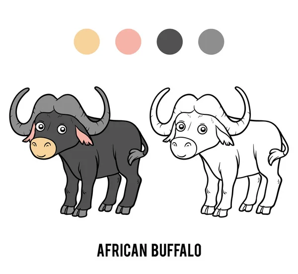 非洲水牛着色书 — 图库矢量图片