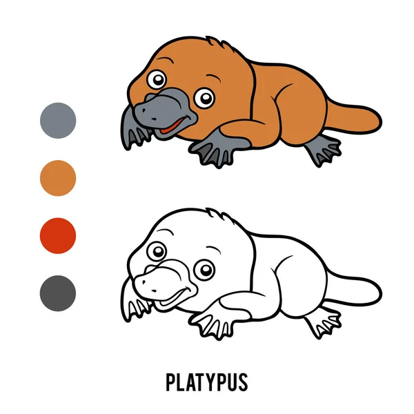 Livre à colorier, Platypus — Image vectorielle