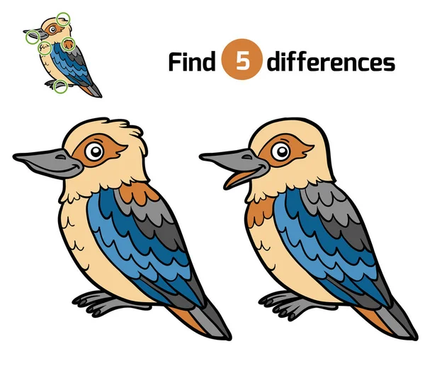 Encontre diferenças, Kookaburra —  Vetores de Stock