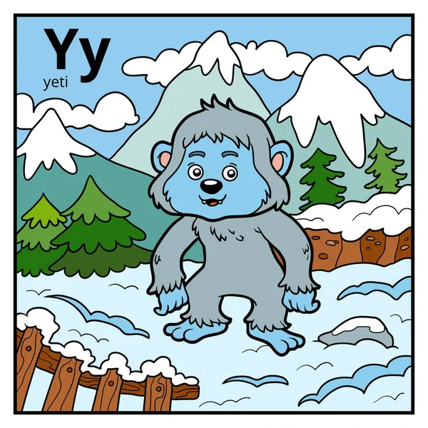 Alfabeto de color para niños, letra Y (yeti ) — Archivo Imágenes Vectoriales