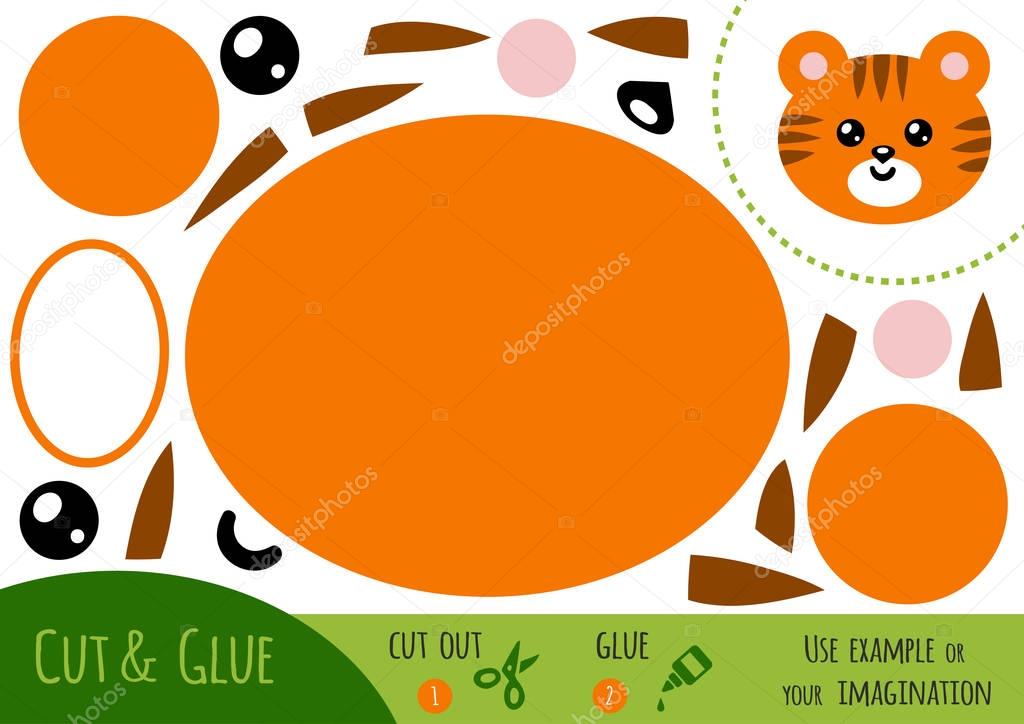 Education paper game for children, Tiger