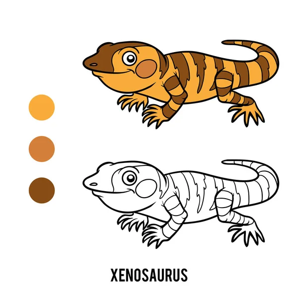 Libro para colorear, Xenosaurus — Archivo Imágenes Vectoriales