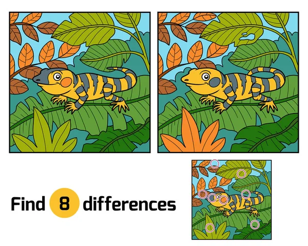 Trova differenze, Xenosaurus — Vettoriale Stock