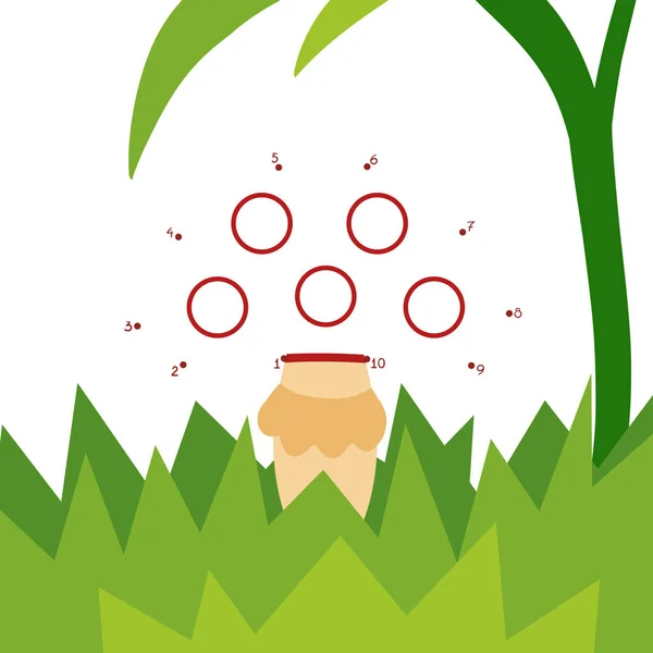 儿童，鹅膏菌蘑菇的数字游戏 — 图库矢量图片