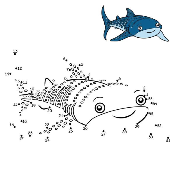 Numbers game, Whale shark — Stock Vector