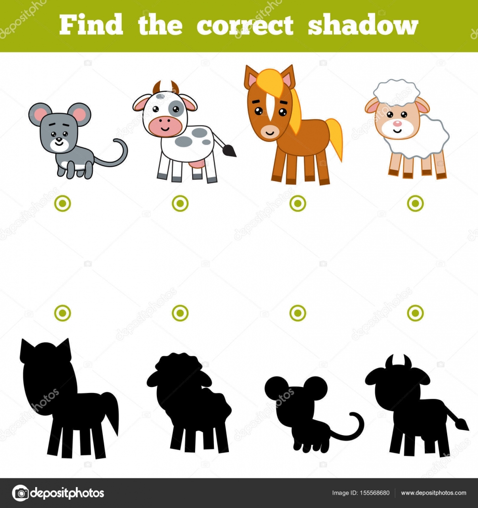 jogo de educação para crianças encontre o conjunto de sombras