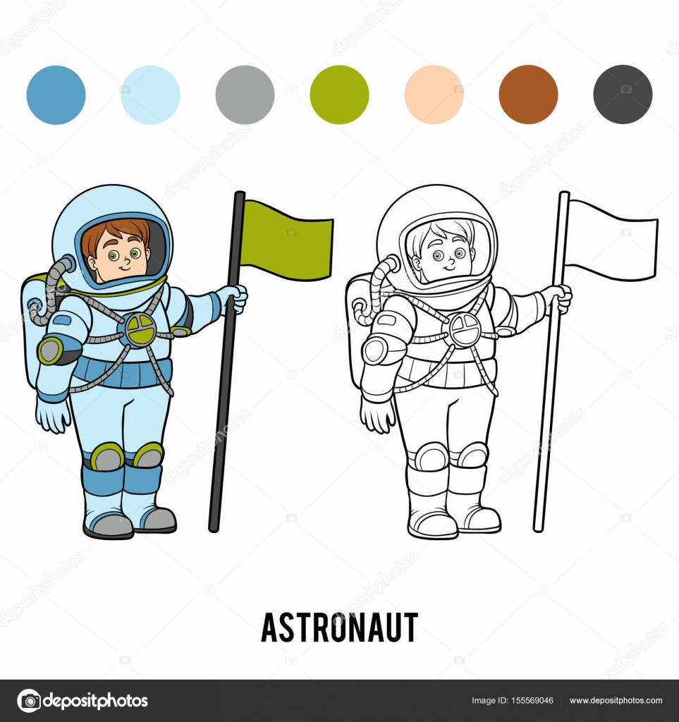 Libro da colorare per bambini astronauta — Vettoriali di ksenya savva