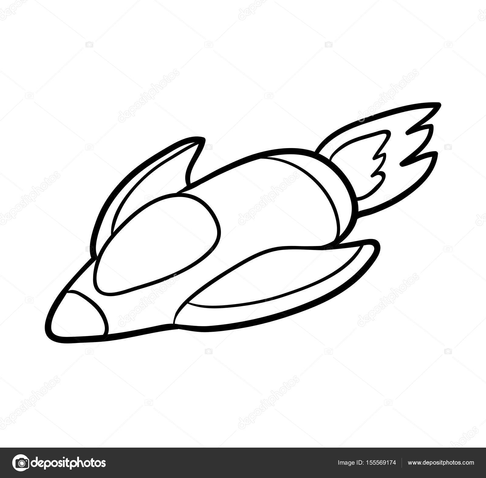 stock illustration coloring book spaceship