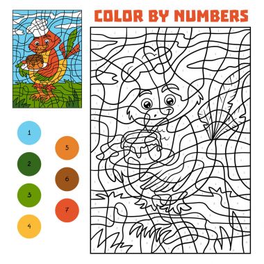 Numarasına göre renk çocuklar için pasta ile kuş