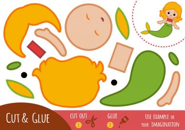 Eğitim kağıt çocuklar için deniz kızı oyunu