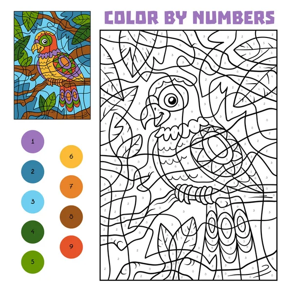 Numarasına göre renk çocuklar için papağan