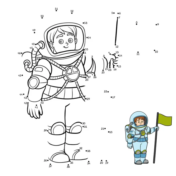 Nummer spel, Astronaut — Stock vektor