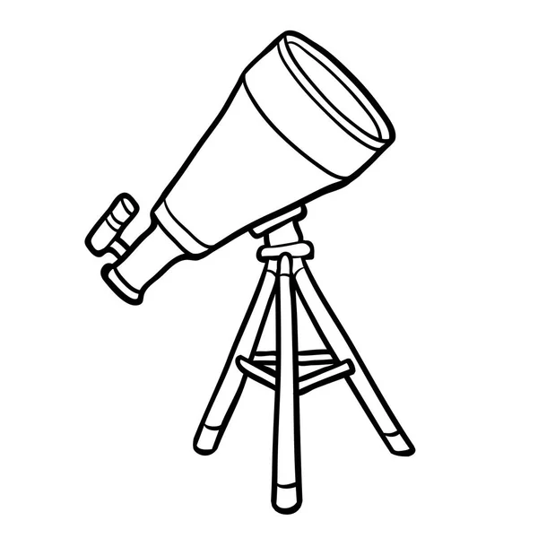 塗り絵、望遠鏡 — ストックベクタ