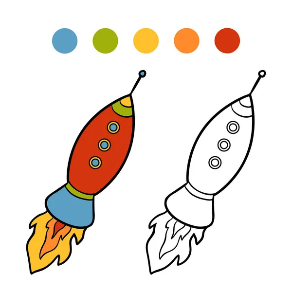 Coloring book, Spaceship — Stock Vector