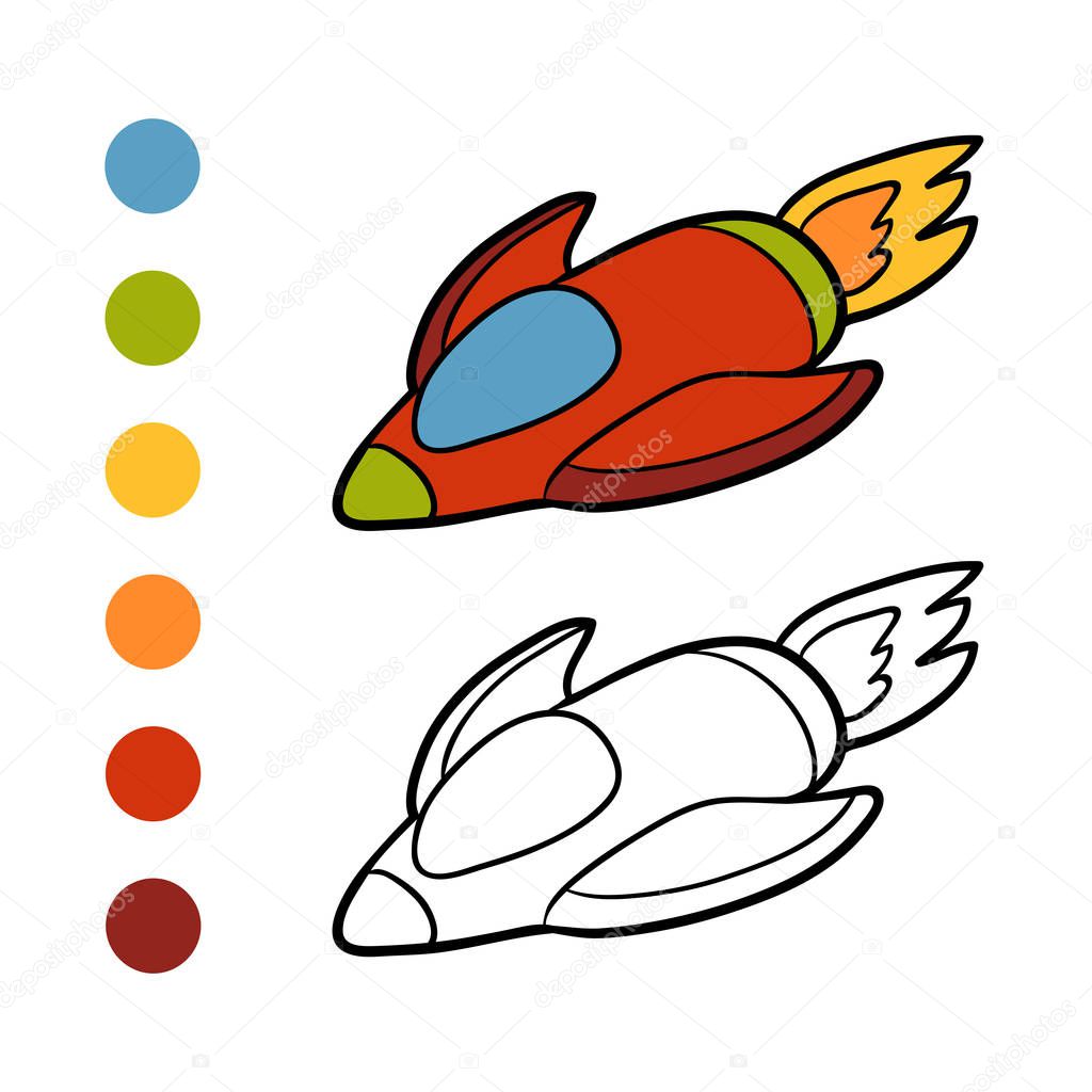 Pictures: spaceship to color | Coloring book, Spaceship — Stock Vector