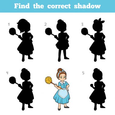 Doğru gölge, çocuklar için hizmetçi oyun bulmak