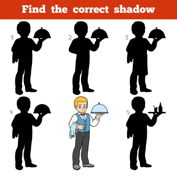 Trouver l'ombre correcte, jeu pour enfants, Garçon — Image vectorielle