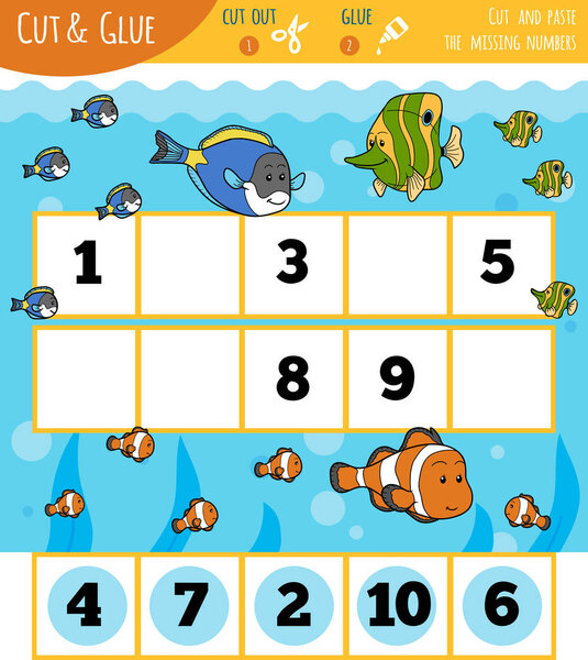 Education numbers game for children, Fish and Sea
