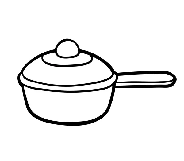 Buku mewarnai, Saucepan - Stok Vektor