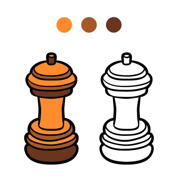 Coloring book, Pepper mill — Stock Vector