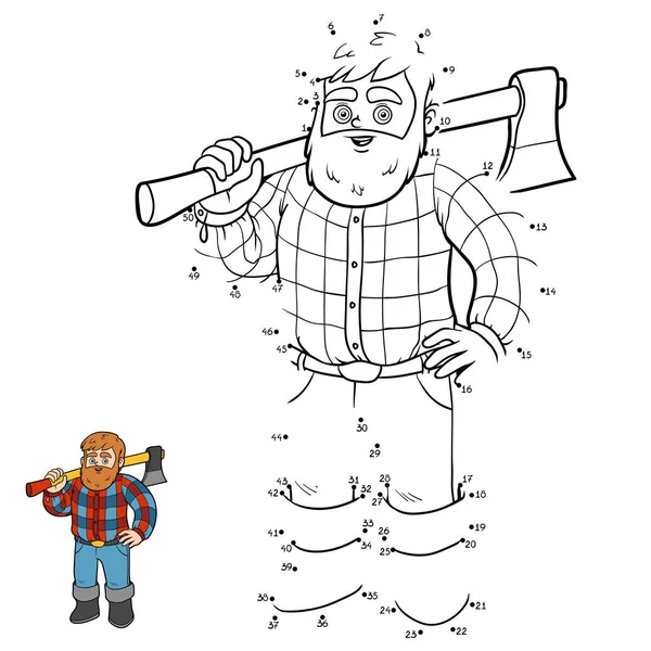 数字游戏，伐木工人 — 图库矢量图片