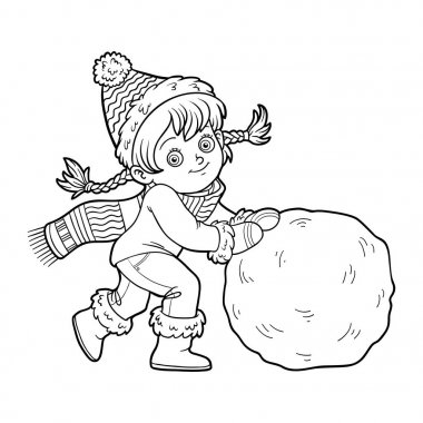 Boyama kitabı, kız ve kar topu