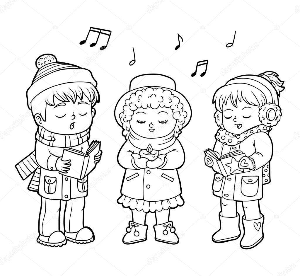 Coloring book, Kids Christmas Choir