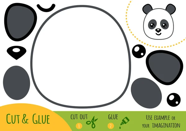 Jeu de papier éducatif pour enfants, Panda — Image vectorielle