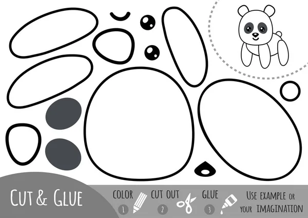 Juego de papel educativo para niños, Panda — Vector de stock