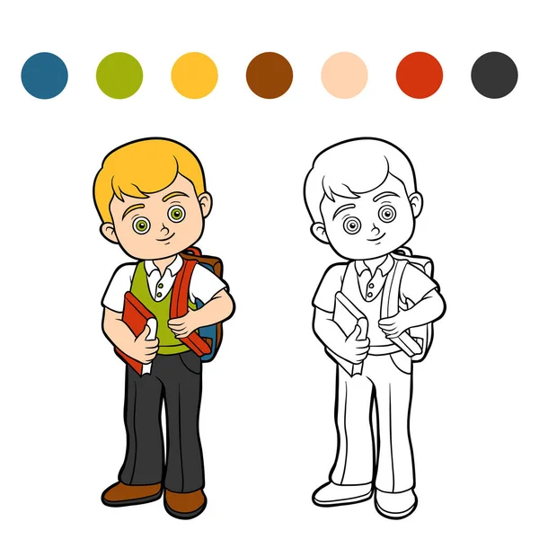 Boyama kitabı, öğrenci bir kitapla