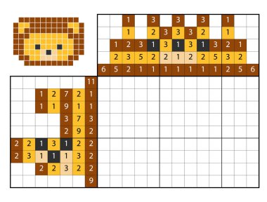 Tarafından sayı bulmaca (nonogram), aslan boya