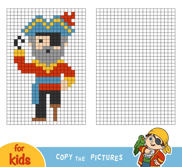 子供用の海賊ゲーム教育画像をコピーします。 — ストックベクタ