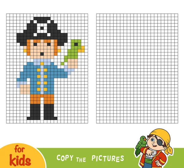 子供用の海賊ゲーム教育画像をコピーします。 — ストックベクタ