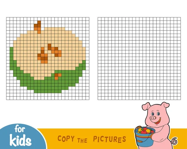 Copier l'image, jeu éducatif, Apple — Image vectorielle
