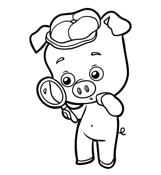 Piggy Animal Coloring Book Adults Vector Stock Vector (Royalty Free)  406540258