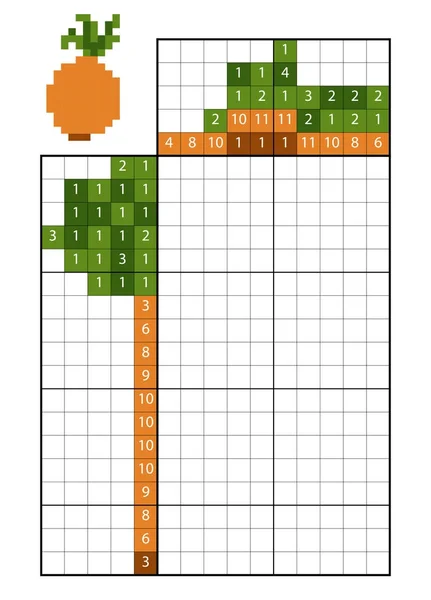 Pintar por número puzzle (nonograma). Cebola — Vetor de Stock