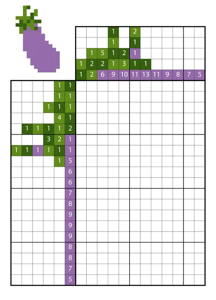 숫자 퍼즐 (nonogram)에 의해 페인트. 가지 — 스톡 벡터