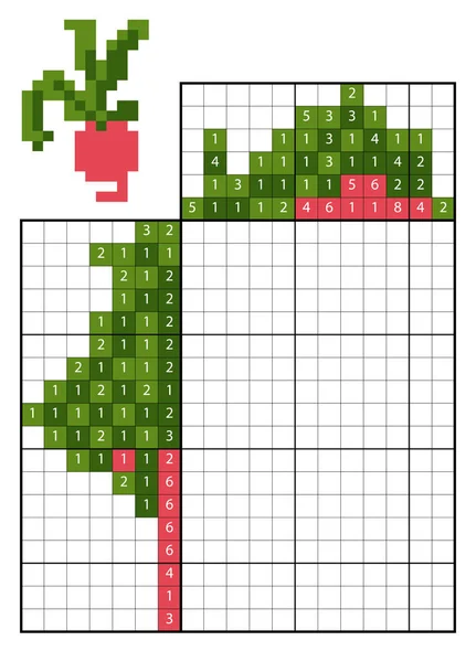 Puzzle de pintar por número (nonogram), jogo educacional para