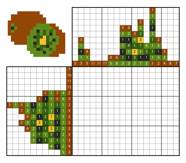 Puzzle de pintar por número (nonogram), jogo educacional para crianças,  fish