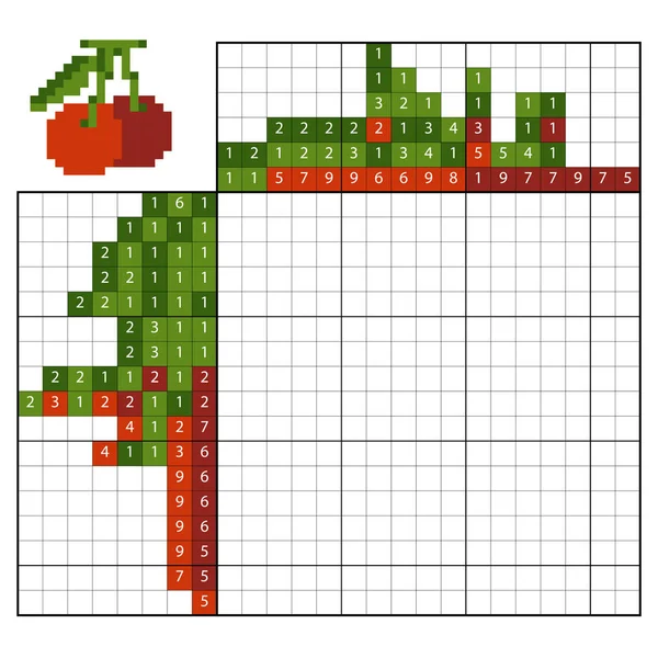 Puzzle de pintar por número (nonogram), jogo educacional para